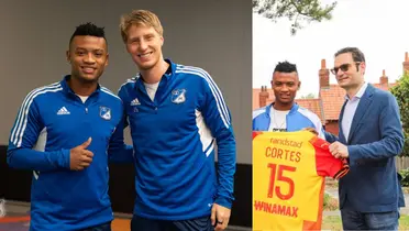 Óscar Cortés junto a Andrés Llinás en Millonarios FC