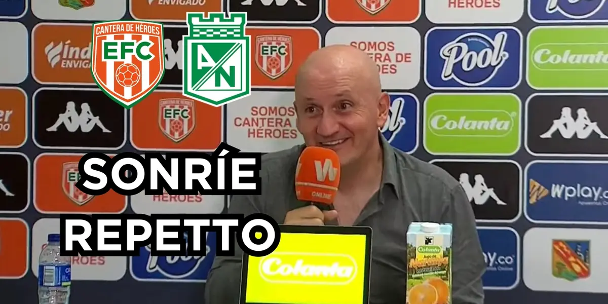 Pablo Repetto en la rueda de prensa de Atlético Nacional. Foto tomada de rueda de prensa DIMAYOR.