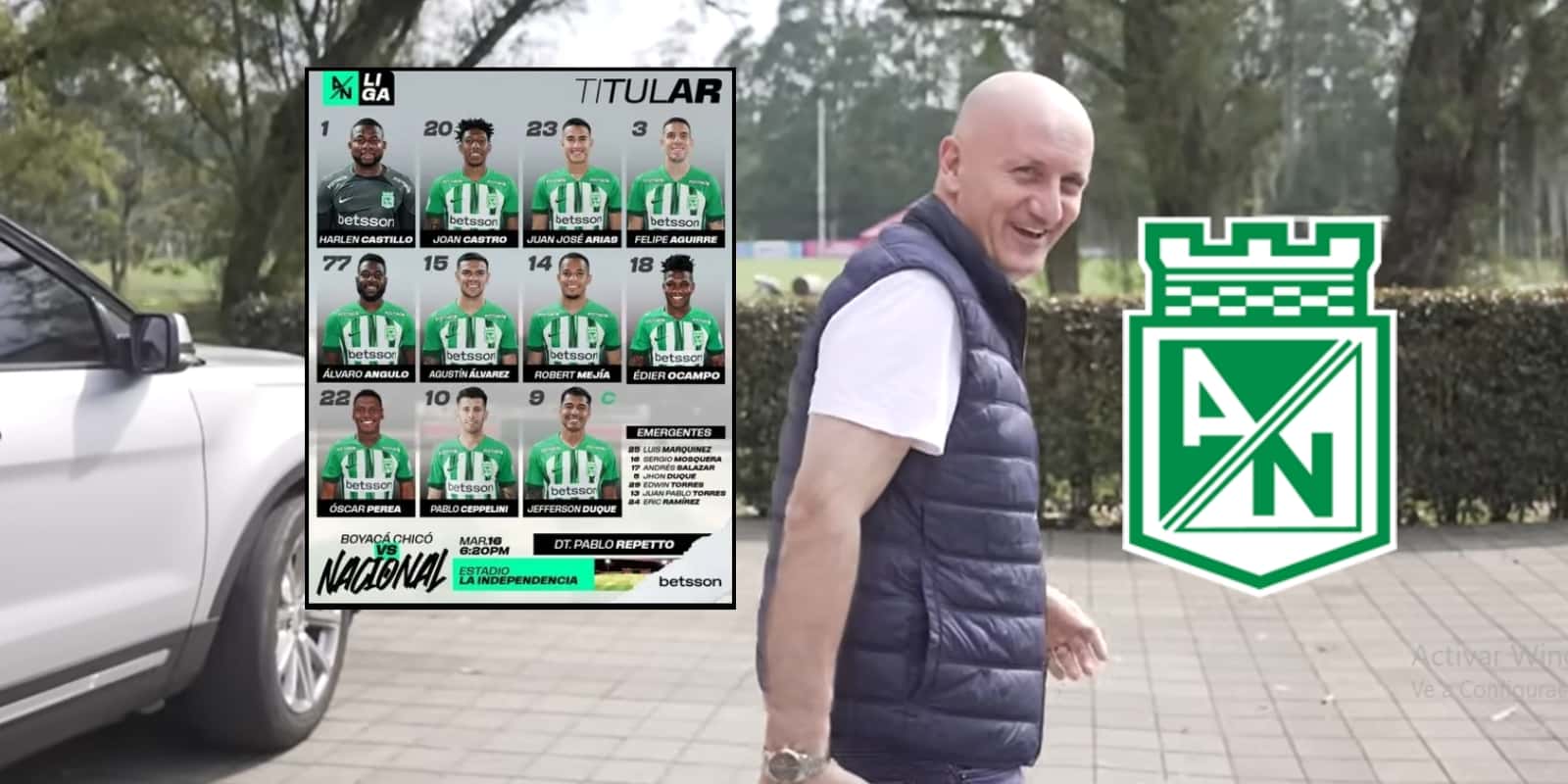 Pablo Repetto llegando a la sede de Atlético Nacional