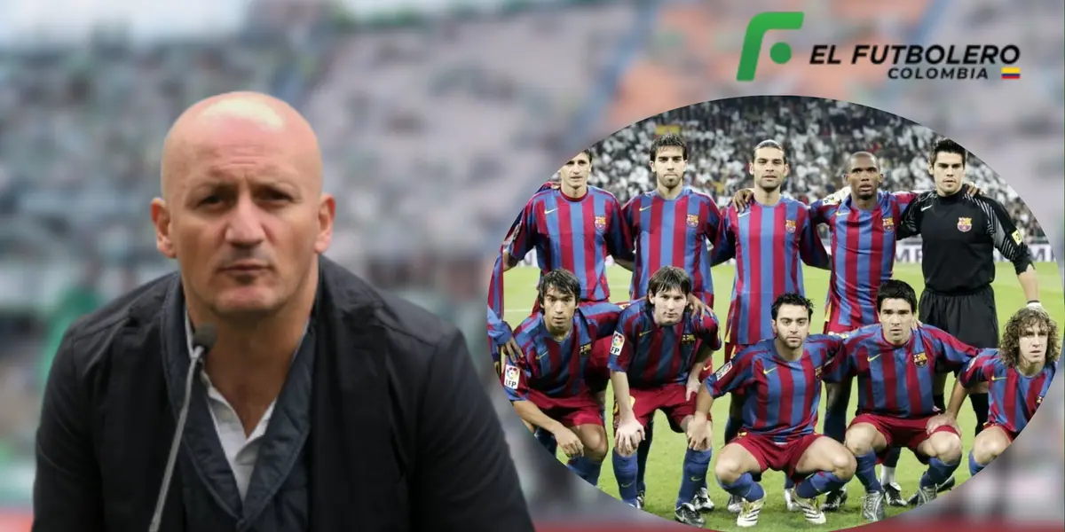 Pablo Repetto y jugadores de Barcelona. Foto: redes de Pablo Repetto y web del Barcelona FC.