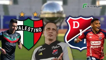 Palestino vs Medellín. Foto: El Economista, X, El Colombiano y Escudoteca PN