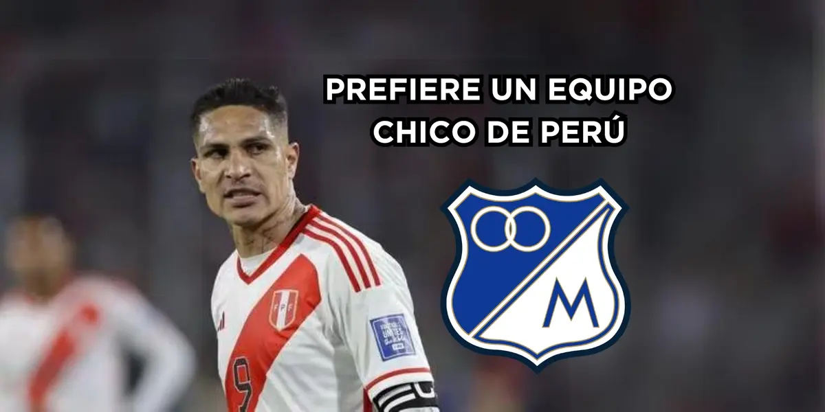 Paolo Guerrero descartó jugar con Millonarios FC y alista maletas con destino a un equipo chico de Perú.