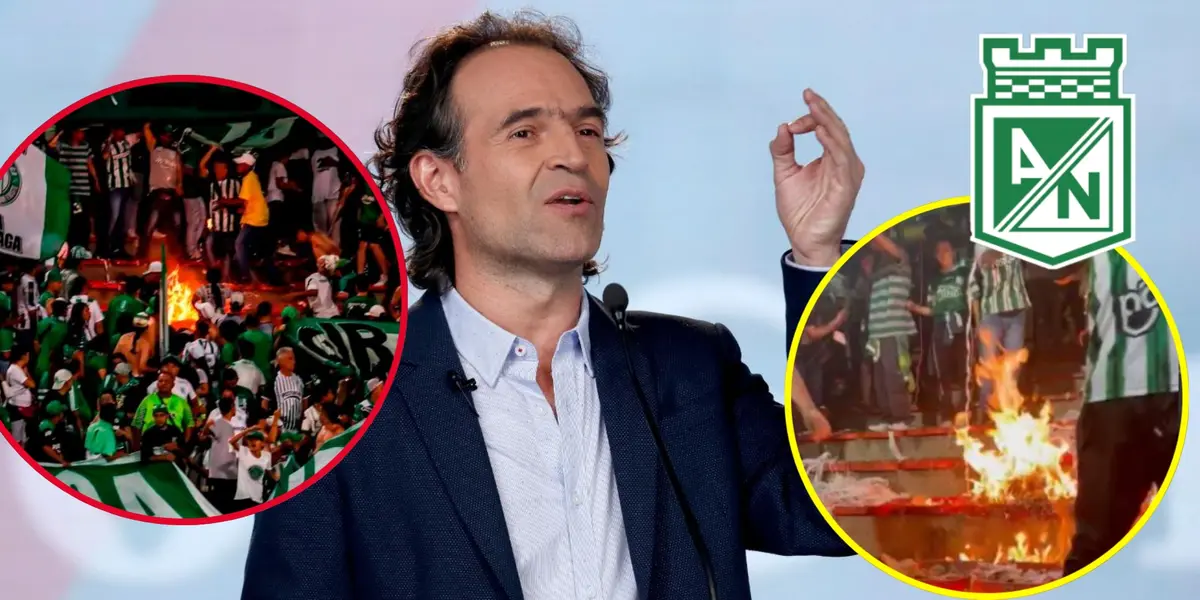 Para que aprenda barra Los Del Sur de Nacional y lo que hizo Federico Gutiérrez (Foto tomada El Colombiano, CNN, El Deportivo)