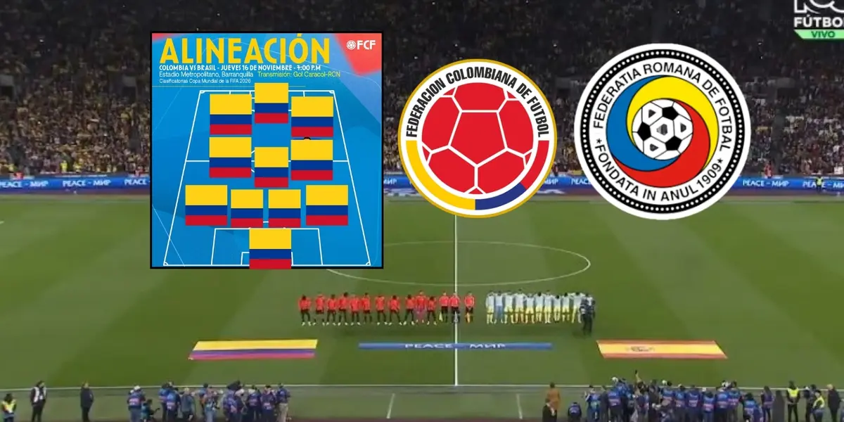 Partido de la Selección Colombia contra la Selección Rumania. Foto tomada de captura de pantalla RCN y FCF Twitter.