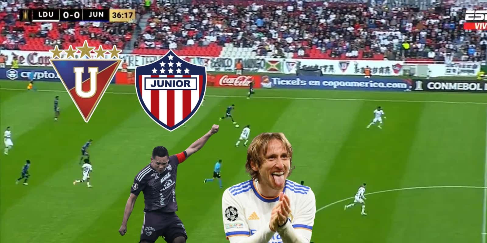 Partido de LDU Quito contra Junior FC