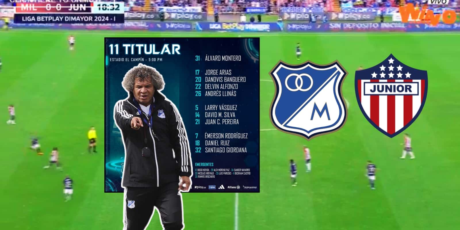 Partido de Millonarios FC contra Junior FC en El Campín