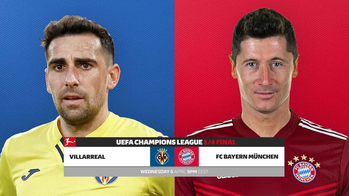 Partido de ida por los cuartos de final de UEFA Champions League, el Submarino amarillo recibe al Bayern alemán.