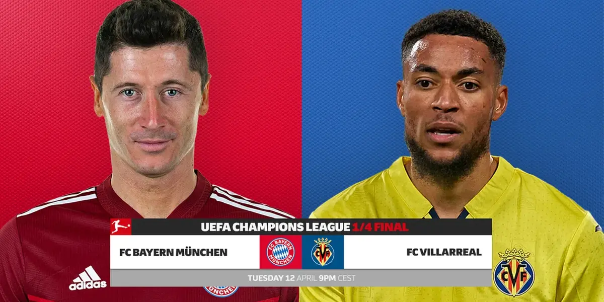 Partido de vuelta por los cuartos de final de UEFA Champions League, el Bayern recibe un al Villareal en desventaja por la mínima.