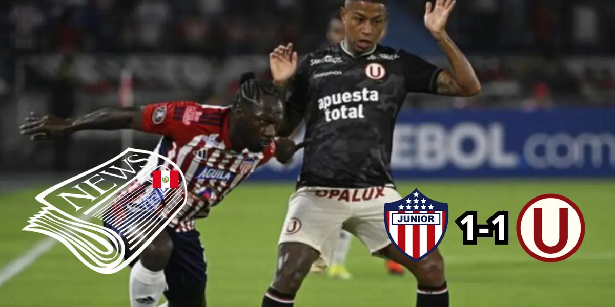 Postal del duelo entre Universitario y Junior por Copa Libertadores. FOTO: Willax TV