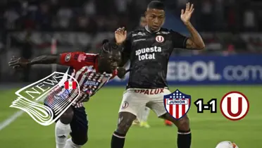 Postal del duelo entre Universitario y Junior por Copa Libertadores. FOTO: Willax TV