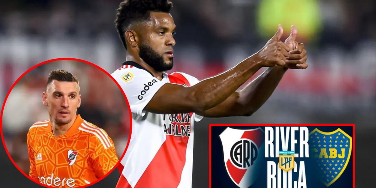 Previo River Plate vs Boca Juniors, así se rindió Armani ante Miguel Ángel Borja
