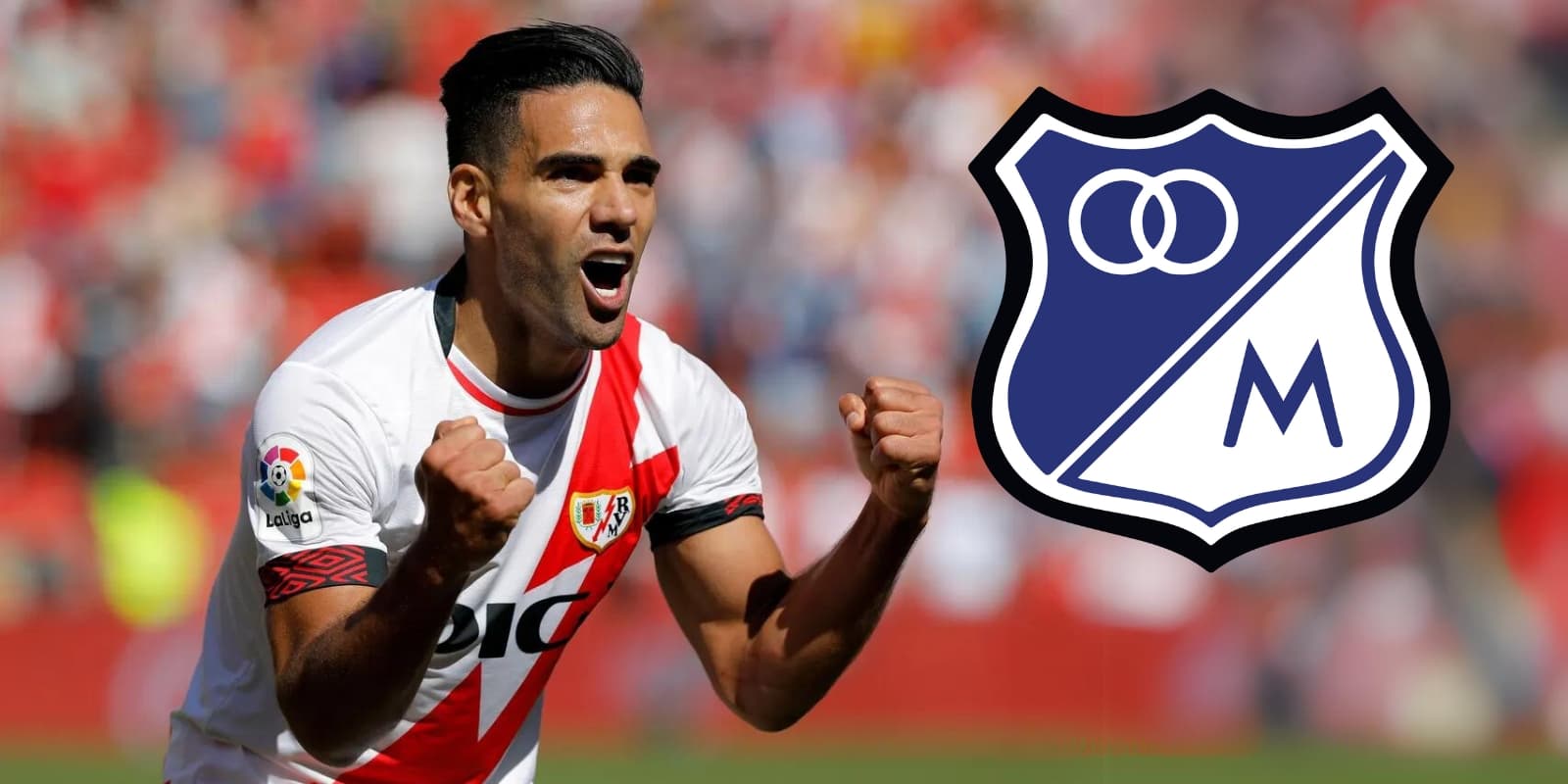 Radamel Falcao celebrando un gol con el Rayo Vallecano