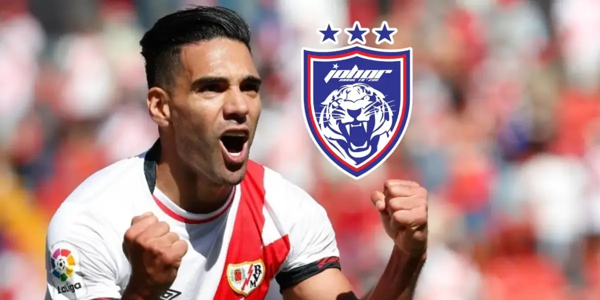 Radamel Falcao celebrando un gol con el Rayo Vallecano