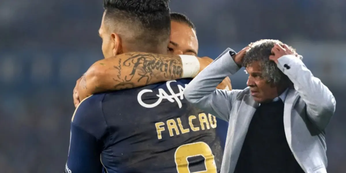 Radamel Falcao García y Alberto Gamero Foto: Win Sports y El Tiempo