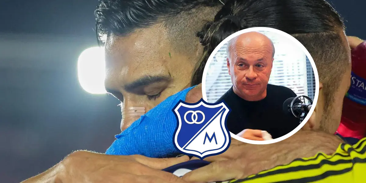 Radamel Falcao García y Carlos Antonio Vélez Foto: Falcao, Escudoteca y Captura de La FM