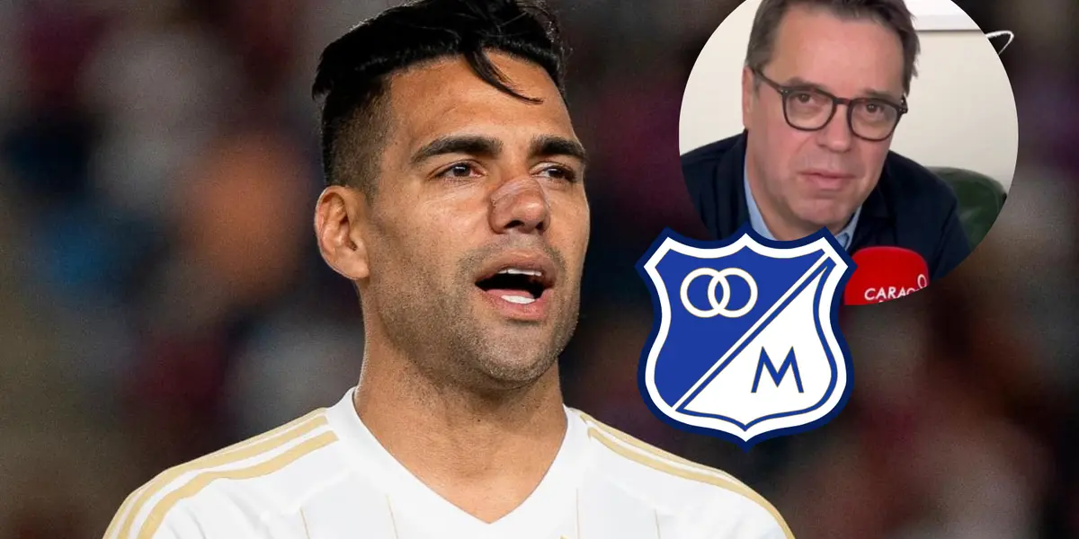 Radamel Falcao García y Gustavo Serpa Fotos: Captura de Caracol Radio y Millonarios FC