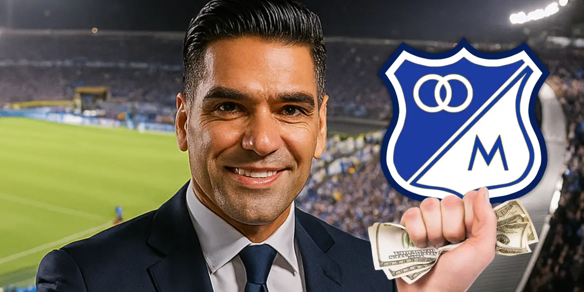 Radamel Falcao García y lo que sería una compra de Millonarios Foto: Creada con Chat GPT, Pexels y Escudoteca