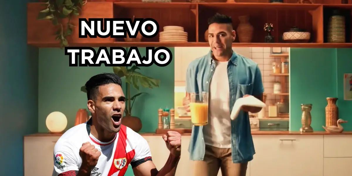 Radamel Falcao jugador del Rayo Vallecano de España. Foto captura de pantalla de comerciales en Like C en YouTube y Diario Marca. 