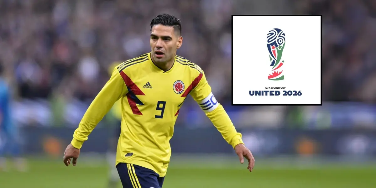 Radamel Falcao jugando con la Selección Colombia. Foto de Falcao tomada de Goal y logo de Infobae.