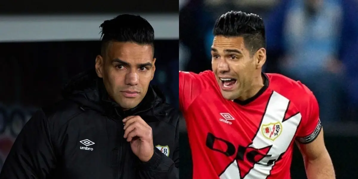 Radamel Falcao no la pasa nada bien en el Rayo Vallecano de España, pese a que en el último partido le dieron más minutos.