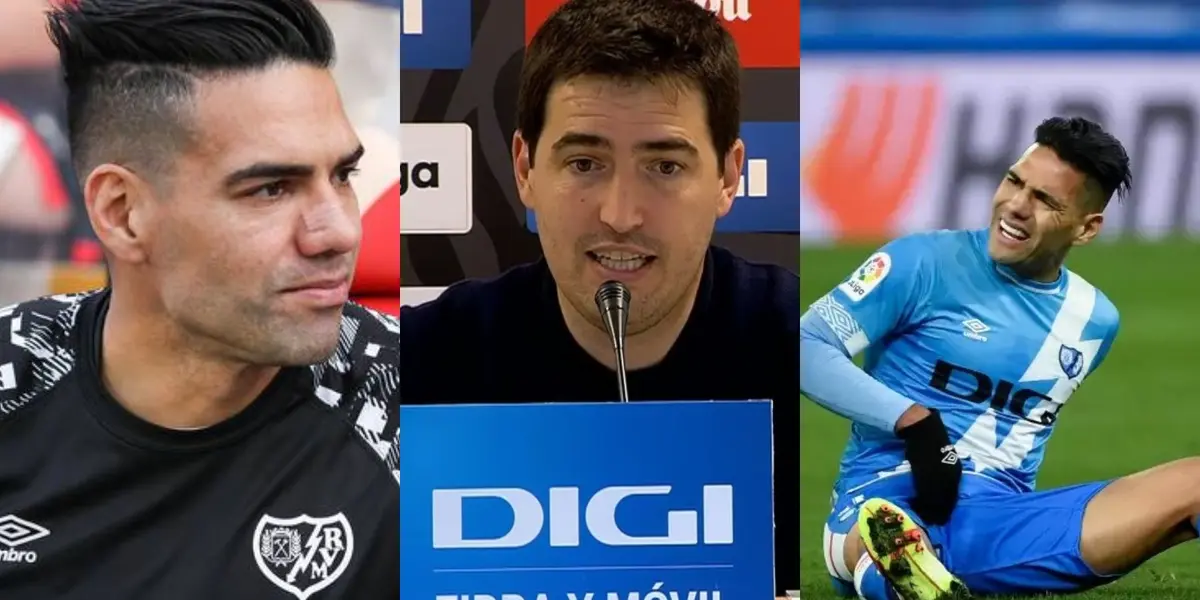 Radamel Falcao sufrió una molestia física que lo pone en duda en el Rayo Vallecano y hay confirmación de su estado actual.