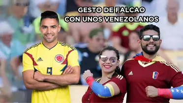   Radamel Falcao tuvo un emotivo gesto con unos hinchas venezolanos.