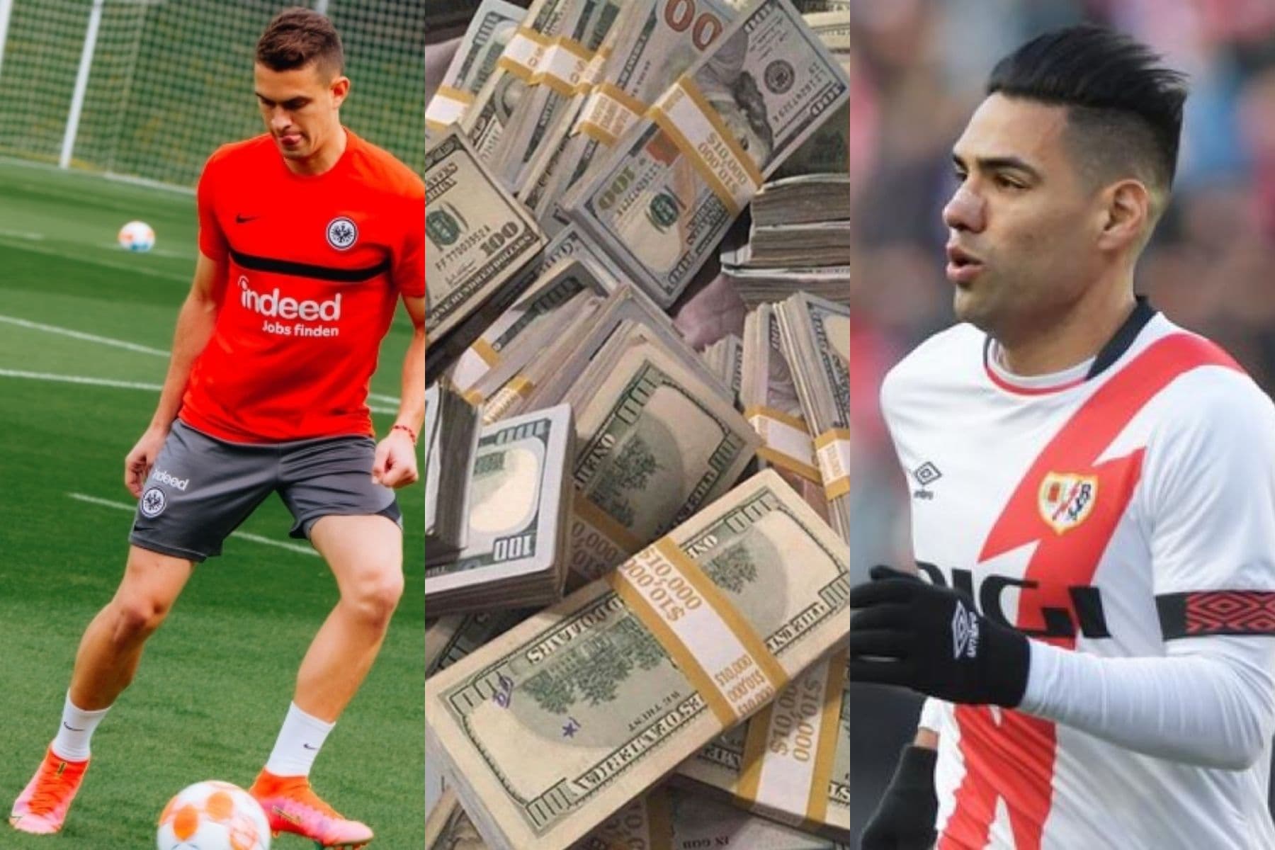 Radamel Falcao va en camino al retiro y nuevas promesas colombianas como Rafael Santos Borré se abren paso en Europa, su comparativa de sueldos es interesante porque no hay mucha diferencia.