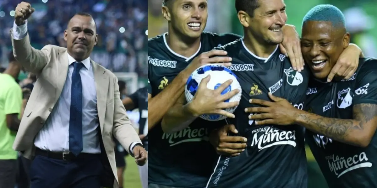 Rafael Dudamel no aguantó las ganas de gritar el gol que sentenciaba el partido 2-0 a favor del Deportivo Cali, luego de haber ingresado minutos antes a Jhon Vásquez.