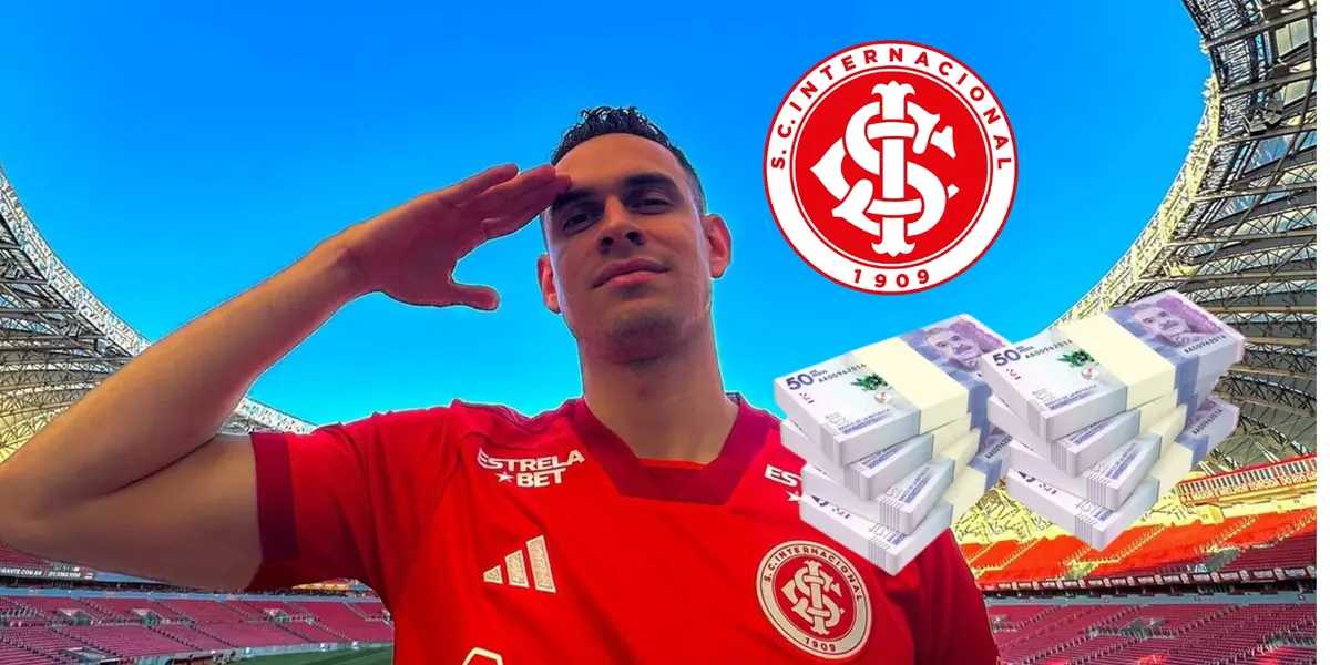 Rafael Santos Borré en su llegada al Internacional SC de Brasil