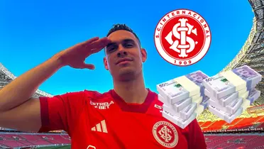 Rafael Santos Borré en su llegada al Internacional SC de Brasil