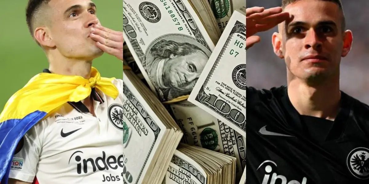 Rafael Santos Borré es uno de los mejores jugadores en Alemania, pero no es el mejor pagado en esa liga.