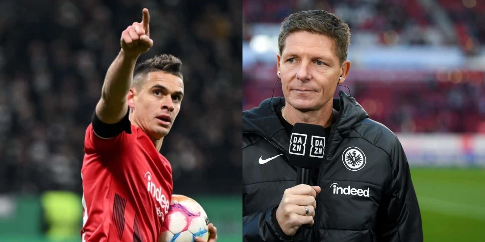 Rafael Santos Borré marcó un golazo en Alemania y su entrenador Oliver Glasner tuvo un peculiar gesto.