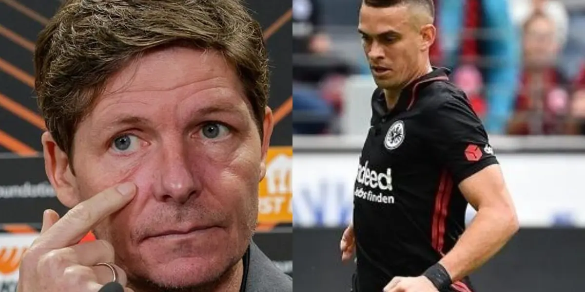 Rafael Santos Borré se querría ir del Eintracht Frankfurt y su entrenador en el último juego no le dio buenas noticias.