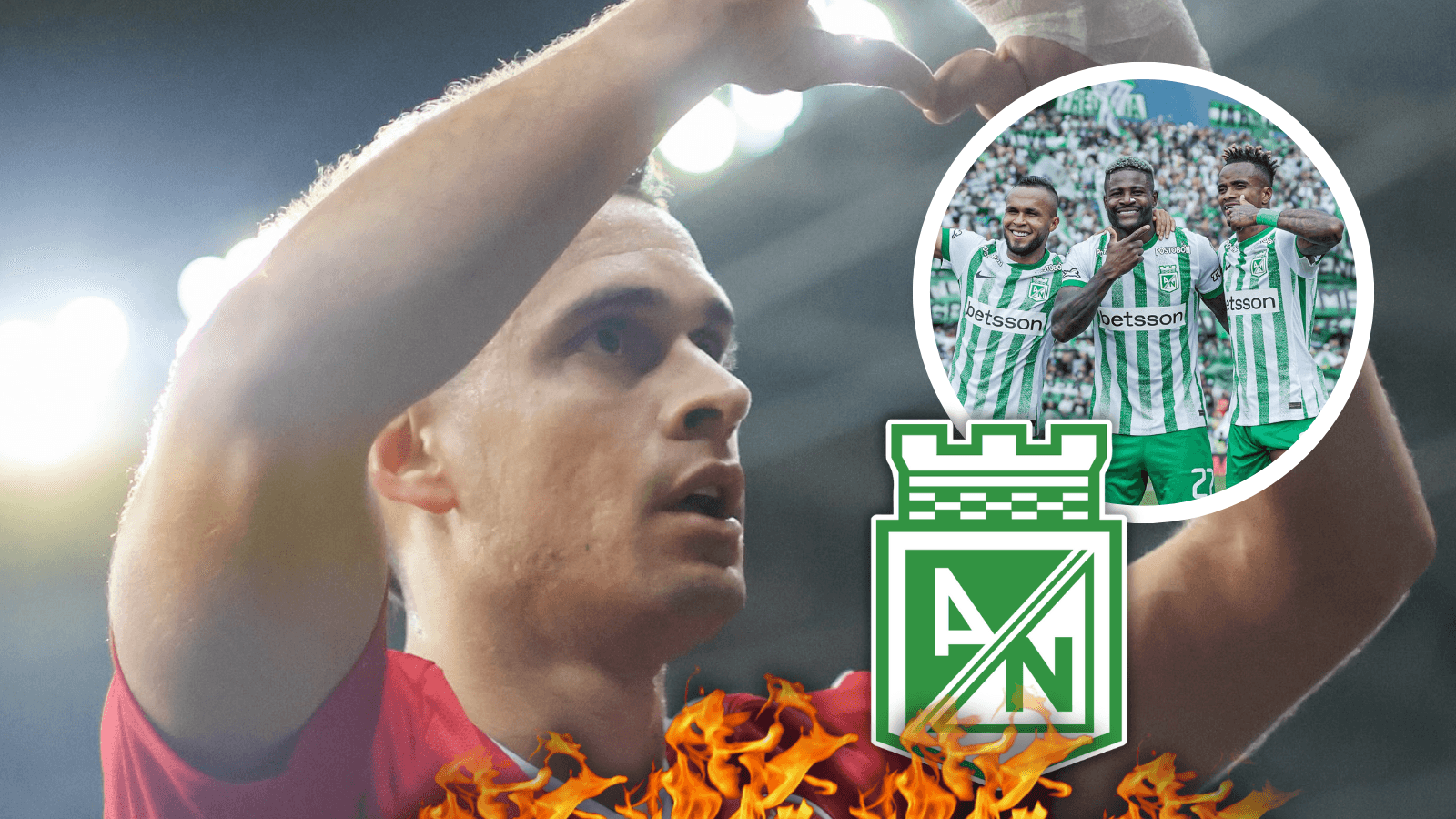 Rafael Santos Borré y su amenaza a Nacional Foto: SC Internacional, Nacionaloficial y Pexels