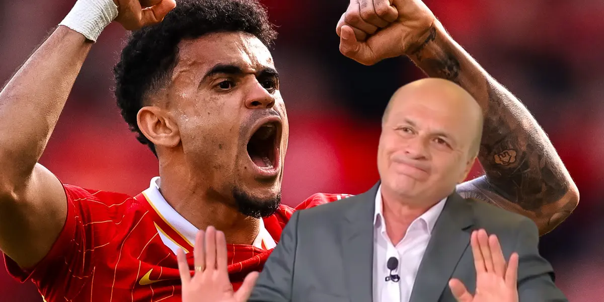 ¡Reconocimiento total! La reacción de Vélez al gol de Luis Díaz. Foto: Captura de Win Sports y LFC