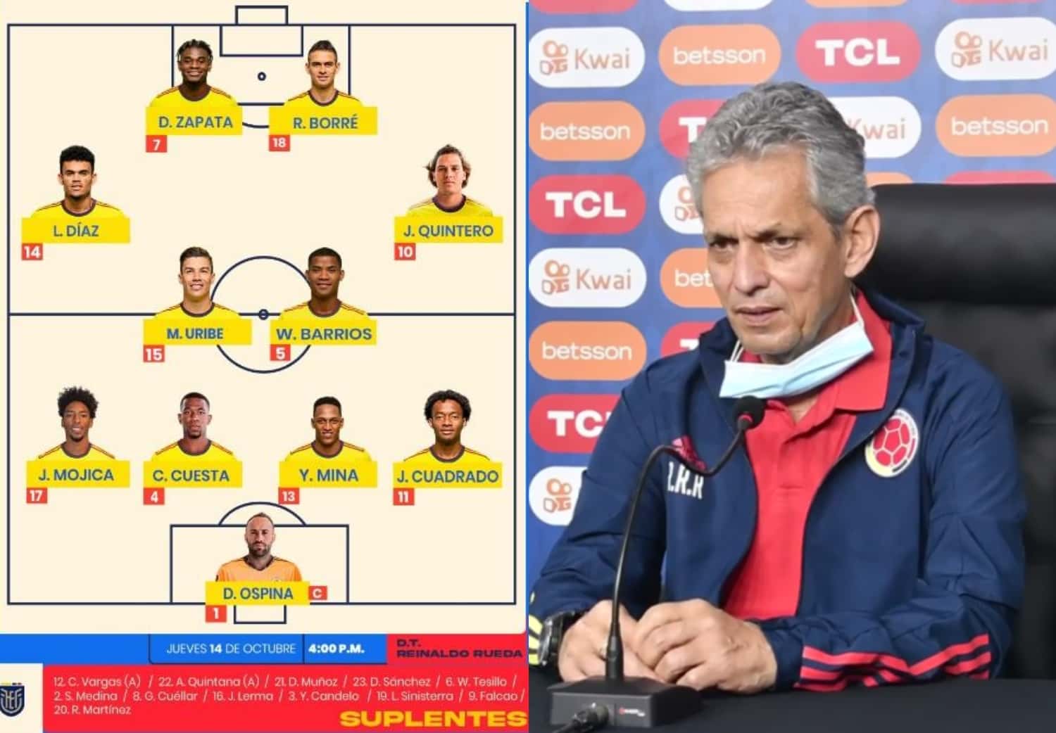Reinaldo Rueda confirmó su lista de jugadores para la última fecha de las Eliminatorias Sudamericanas.