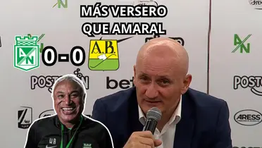   Repetto habló tras el empate contra el Bucaramanga. Foto captura de pantalla rueda de prensa DIMAYOR en YouTube.