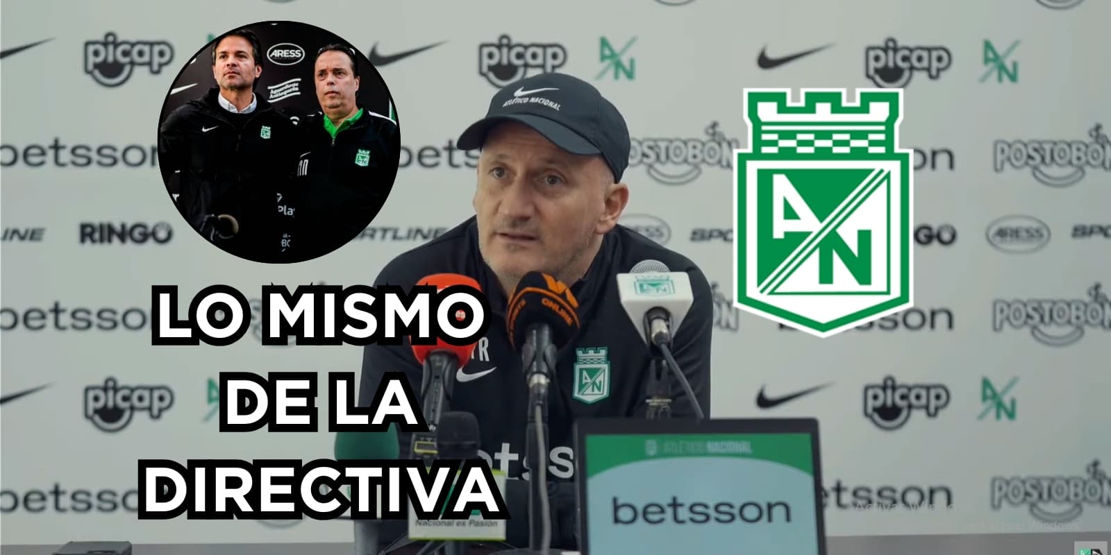 Repetto ya suena a excusas. Foto tomada de rueda de prensa Nacional en YouTube y El Colombiano.
