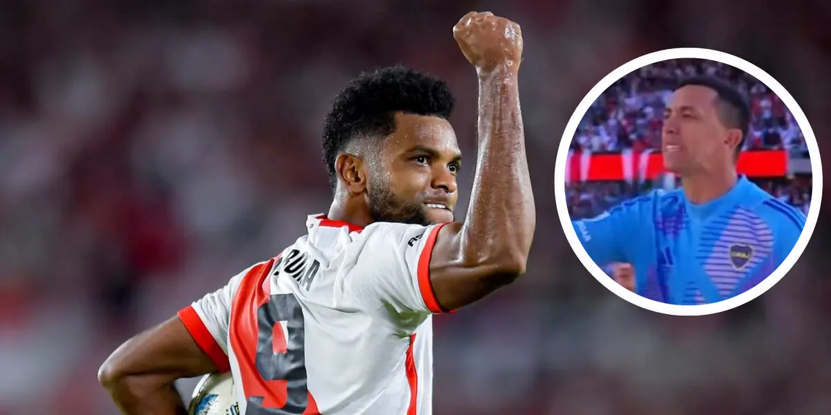 ¿Respuesta de Borja? Tras el escándalo con Marchesín. Foto: River Plate y Captura de ESPN