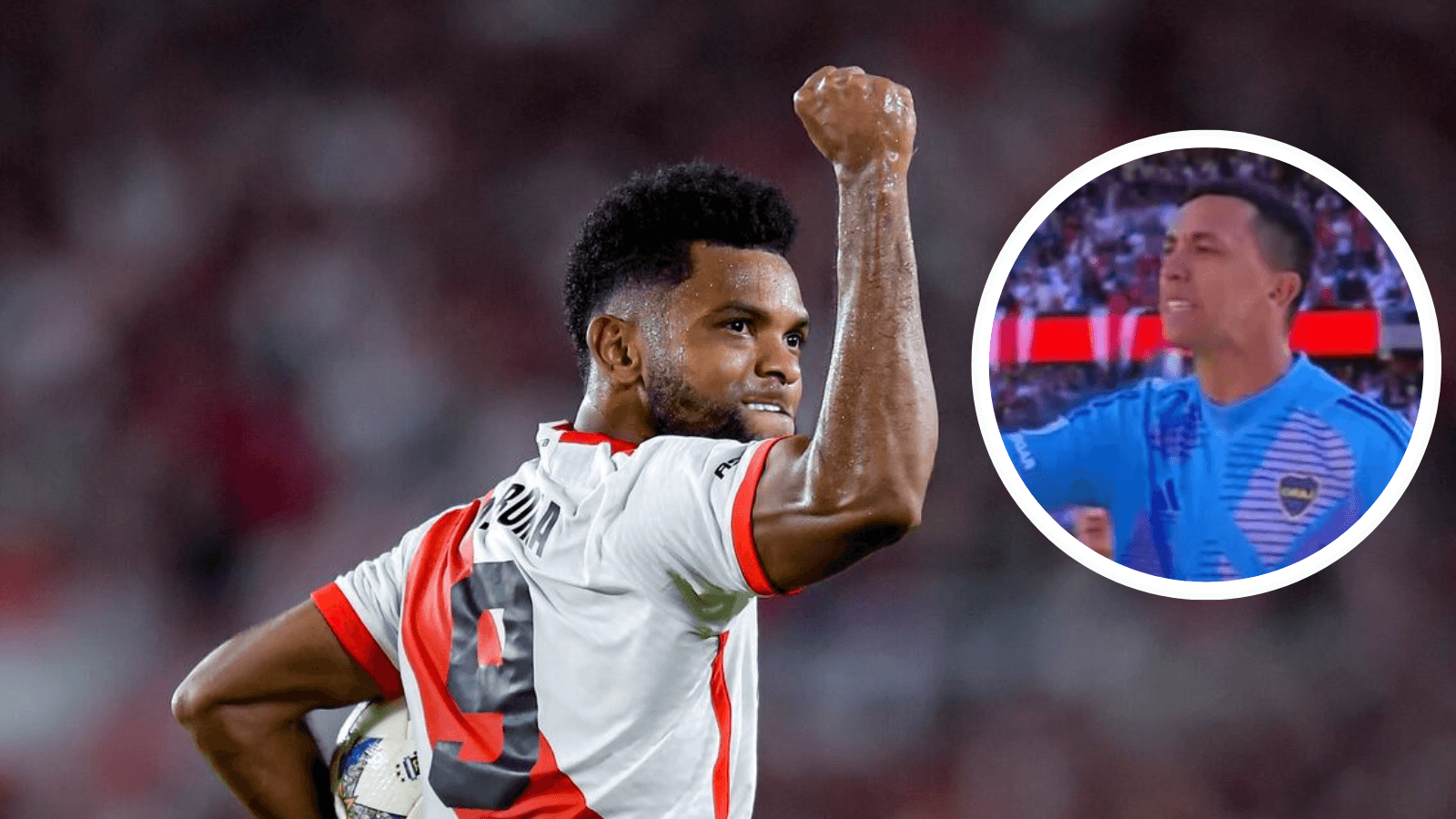 ¿Respuesta de Borja? Tras el escándalo con Marchesín. Foto: River Plate y Captura de ESPN