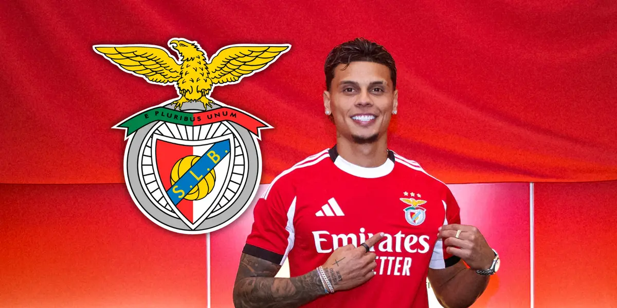 Richard Ríos es nuevo jugador del Benfica y mira lo que hizo a su llegada Foto: SL Benfica y Escudoteca