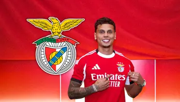 Richard Ríos es nuevo jugador del Benfica y mira lo que hizo a su llegada Foto: SL Benfica y Escudoteca