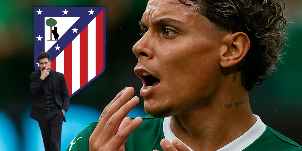 Richard Ríos estaría por llegar al Atlético de Madrid Foto: Creada con Chat GPT, Escudoteca y Atleti