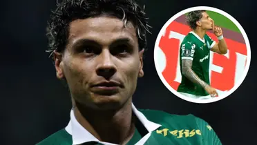 Richard Ríos y el ojo de la polémica tras su gol con Palmeiras Foto: Palmeiras y Captura de X