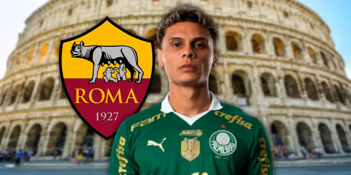 Richard Ríos y su posibilidad de llegar a la Roma en esta nueva propuesta Foto: SE Palmeiras, Escudoteca y AS Roma