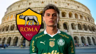 Richard Ríos y su posibilidad de llegar a la Roma en esta nueva propuesta Foto: SE Palmeiras, Escudoteca y AS Roma