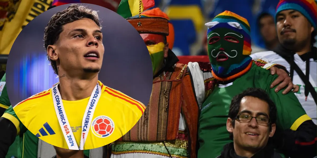 Ríos e hinchas de Bolivia. Foto: redes de Richard Ríos.