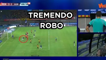 Robarían al Deportivo Pereira contra Junior FC. Foto captura de pantalla de Win Sports. 