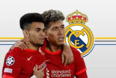 Roberto Firmino con el Real Madrid le da noticias a Luis Díaz.