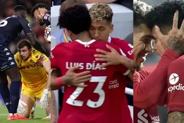 Roberto Firmino en su último partido con el Liverpool en Anfield.